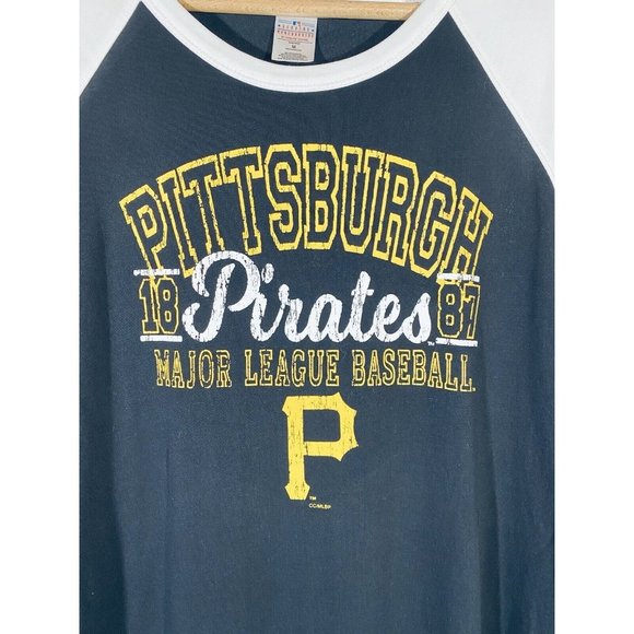 MLB Pittsburgh Pirates Womens Sleep Shirt Sz Medium Top Baseball Style Black - Picture 4 of 7